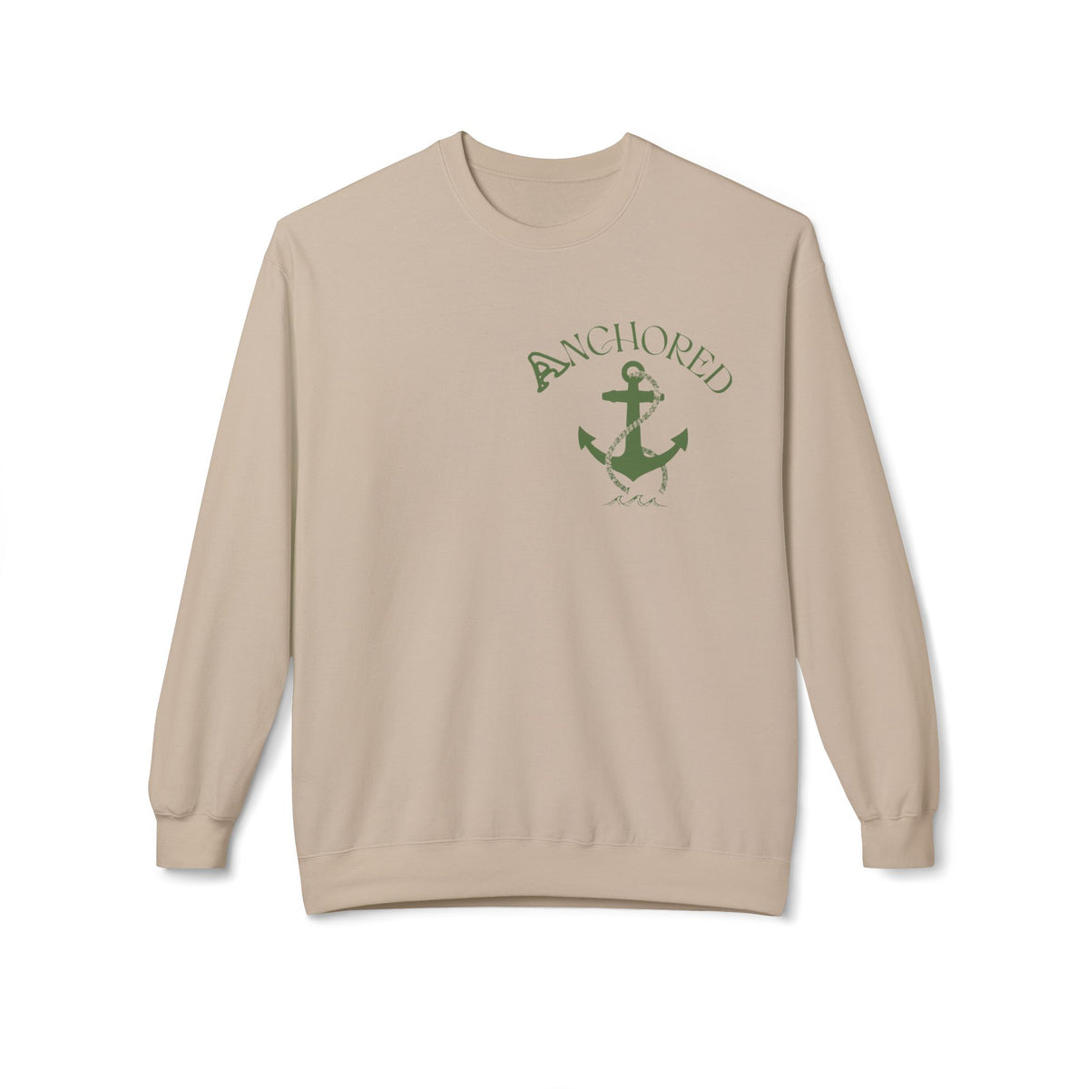 Anchored Crewneck Sweatshirt — Faith, Hope, Grace Inspirational Pullover