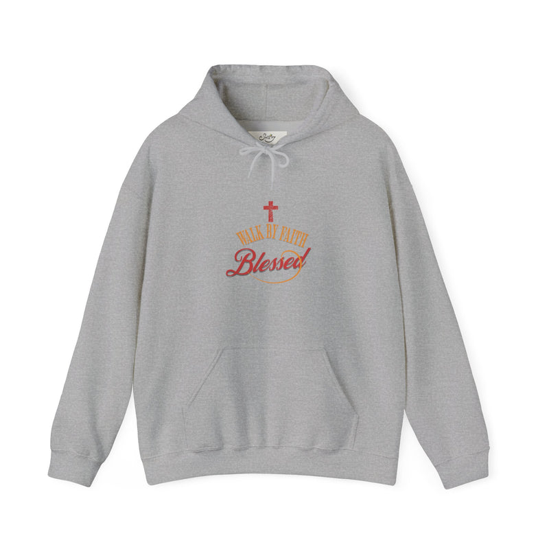 Unisex Blessed Faith Hoodie - 'Walk by Faith' Christian Pullover