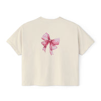 Amen, Algorithms, Angels, Pink Bow Graphic Boxy Tee