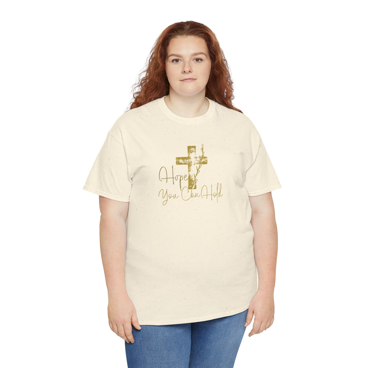Christian T-Shirt - 'Hope You Can Hold' Gold Cross Tee