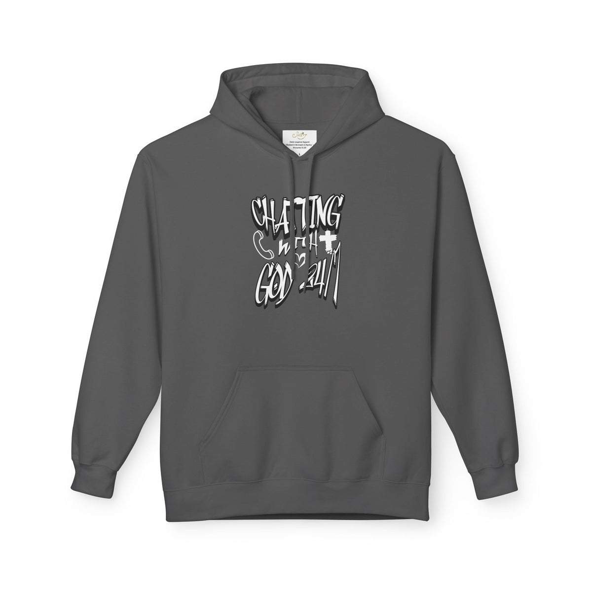 Chatting with God 24/7 Hoodie — Spiritual Prayer Graphic