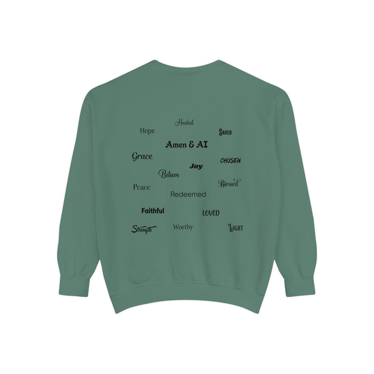 Amen & AI Sweatshirt — Faith-Inspired Typography Crewneck