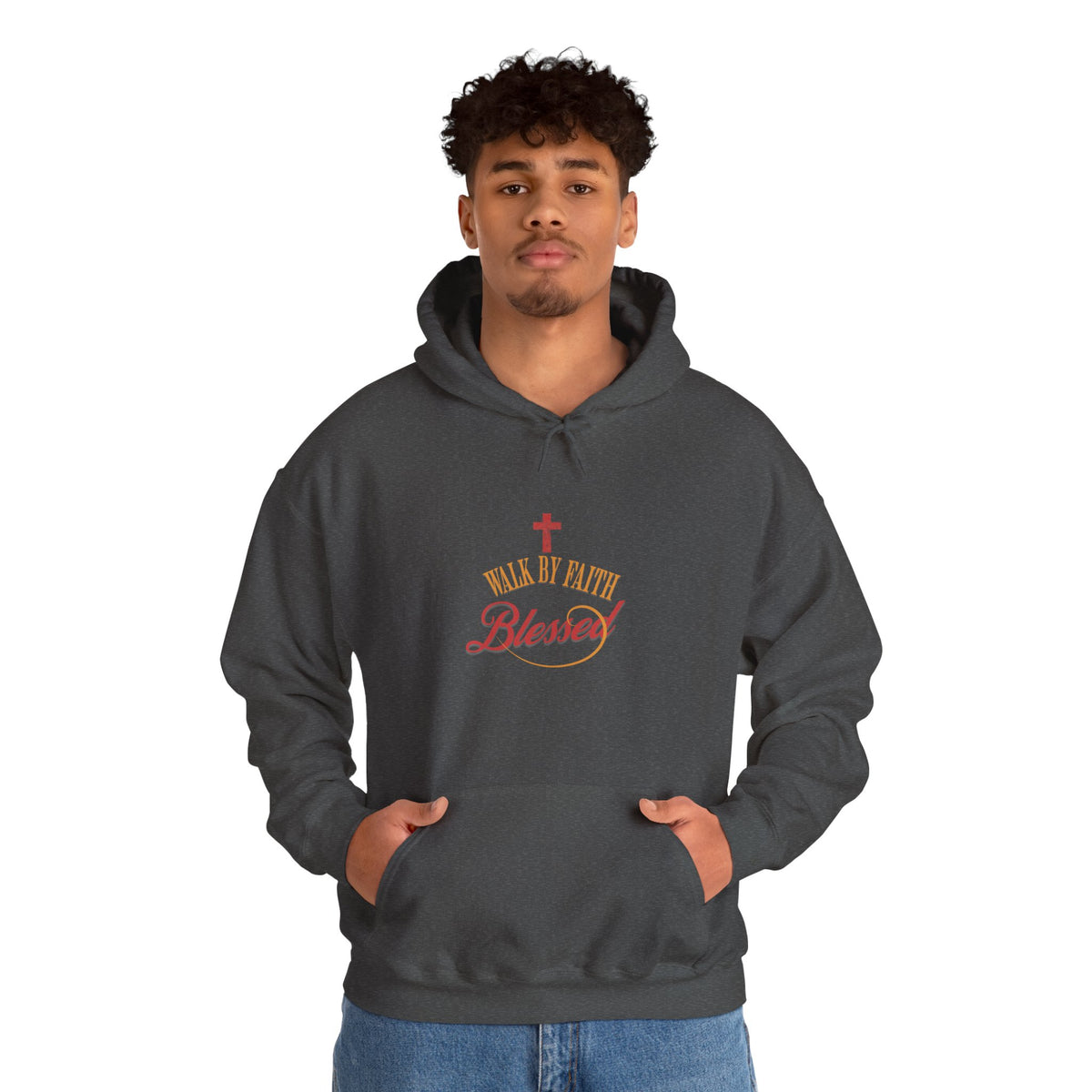 Unisex Blessed Faith Hoodie - 'Walk by Faith' Christian Pullover