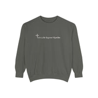 Faith Cross Sweatshirt — "Love is the Original Algorithm" Christian Crewneck