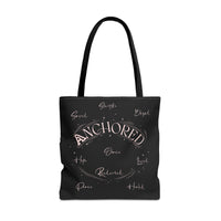 Anchored Inspirational Tote Bag — 'Anchored' Script Design