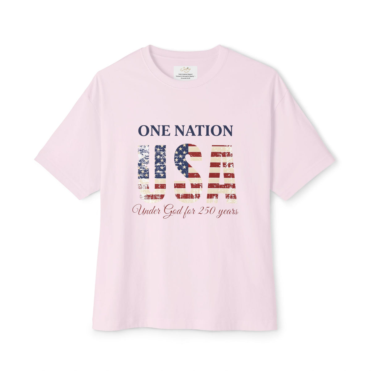 America 250 T-Shirt — "One Nation, Under God for 250 Years" Patriotic USA Flag Tee