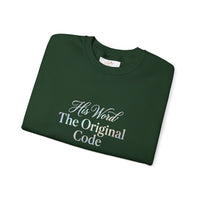 His Word "The Original Code" Crewneck Sweatshirt — Pastel Logo Comfort Pullover