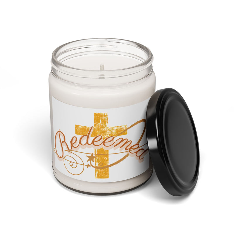 Redeemed Cross Scented Soy Candle — 9 oz Inspirational Faith Candle