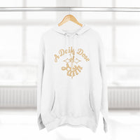 Faith Script Fleece Hoodie — "A Daily Dose of Faith" Gold Script, Back "He Is Always Faithful"
