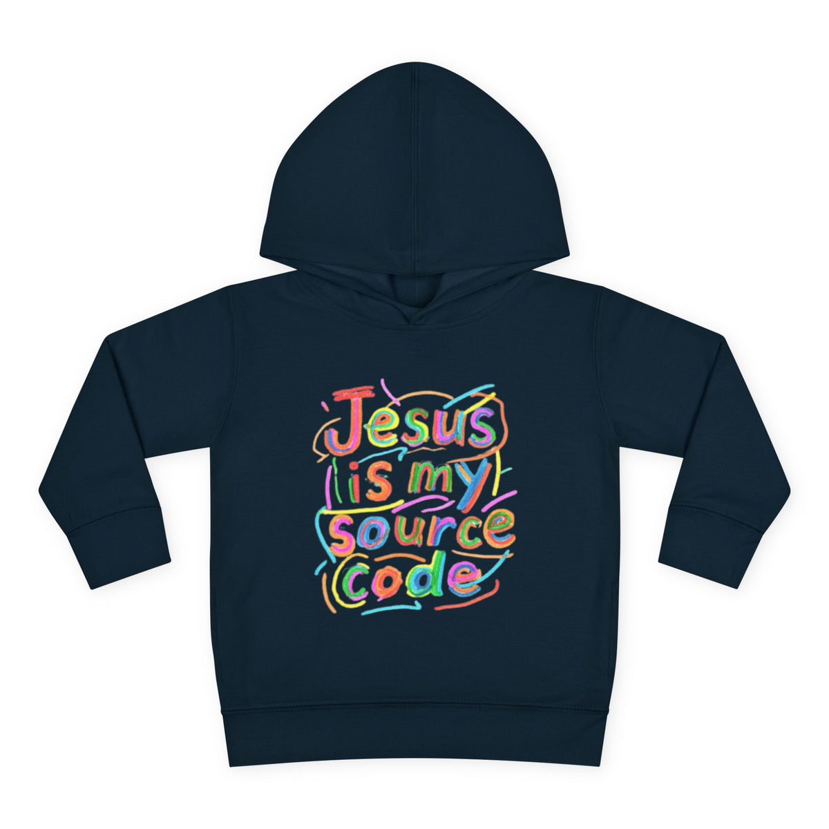 Toddler Hoodie - "Jesus Is My Source Code" Colorful Christian Pullover