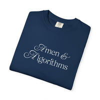 T-Shirt — 'Amen & Algorithms' / 'Blessed with Intelligence' Vintage Garment-Dyed Tee