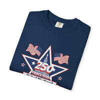 Patriotic T-Shirt — "250 Years Bold, United We Stand" with "God Bless America"