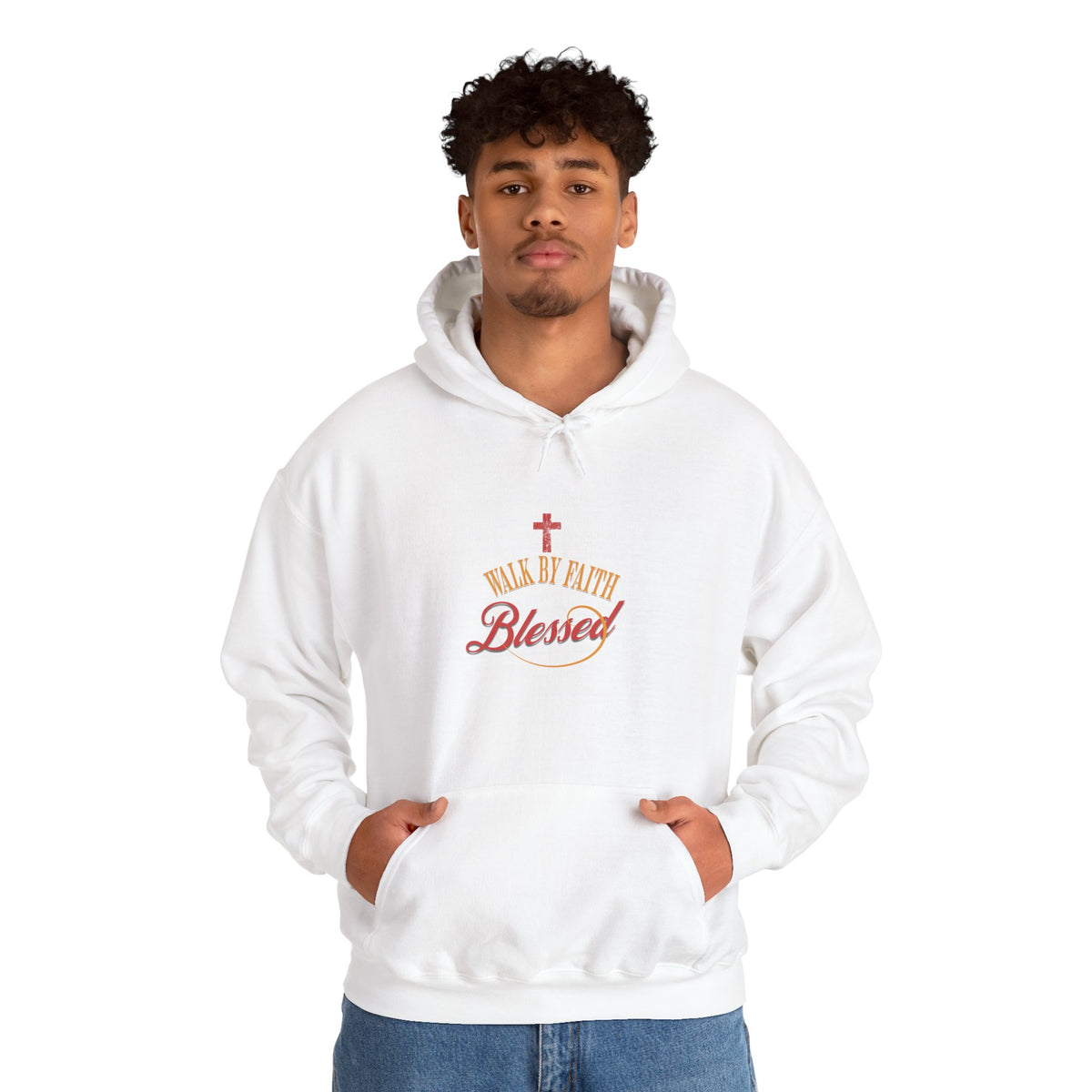 Unisex Blessed Faith Hoodie - 'Walk by Faith' Christian Pullover