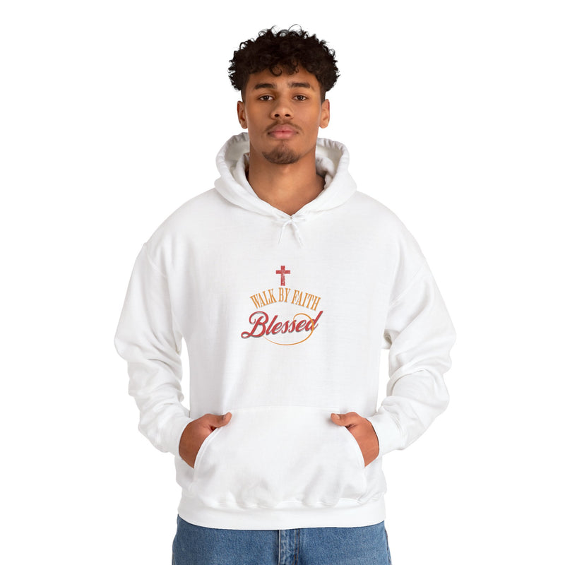 Unisex Blessed Faith Hoodie - 'Walk by Faith' Christian Pullover
