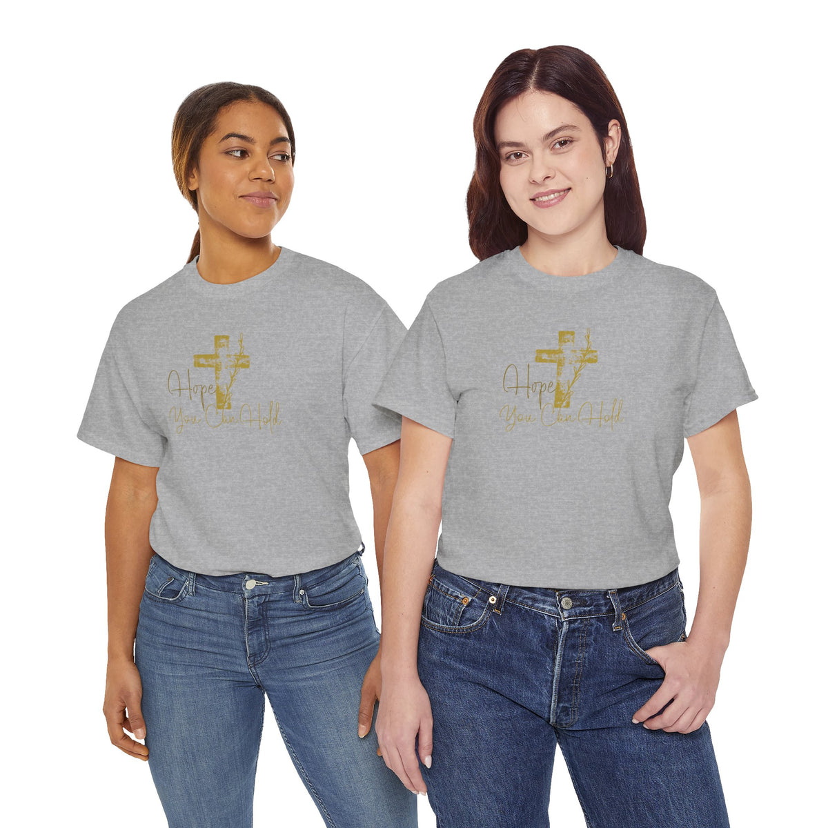 Christian T-Shirt - 'Hope You Can Hold' Gold Cross Tee