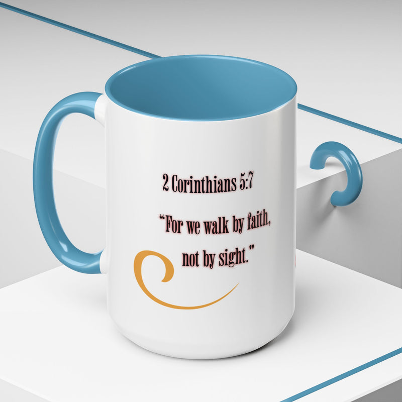 Blessed Coffee Mug — "Walk by Faith" Inspirational Christian Mug