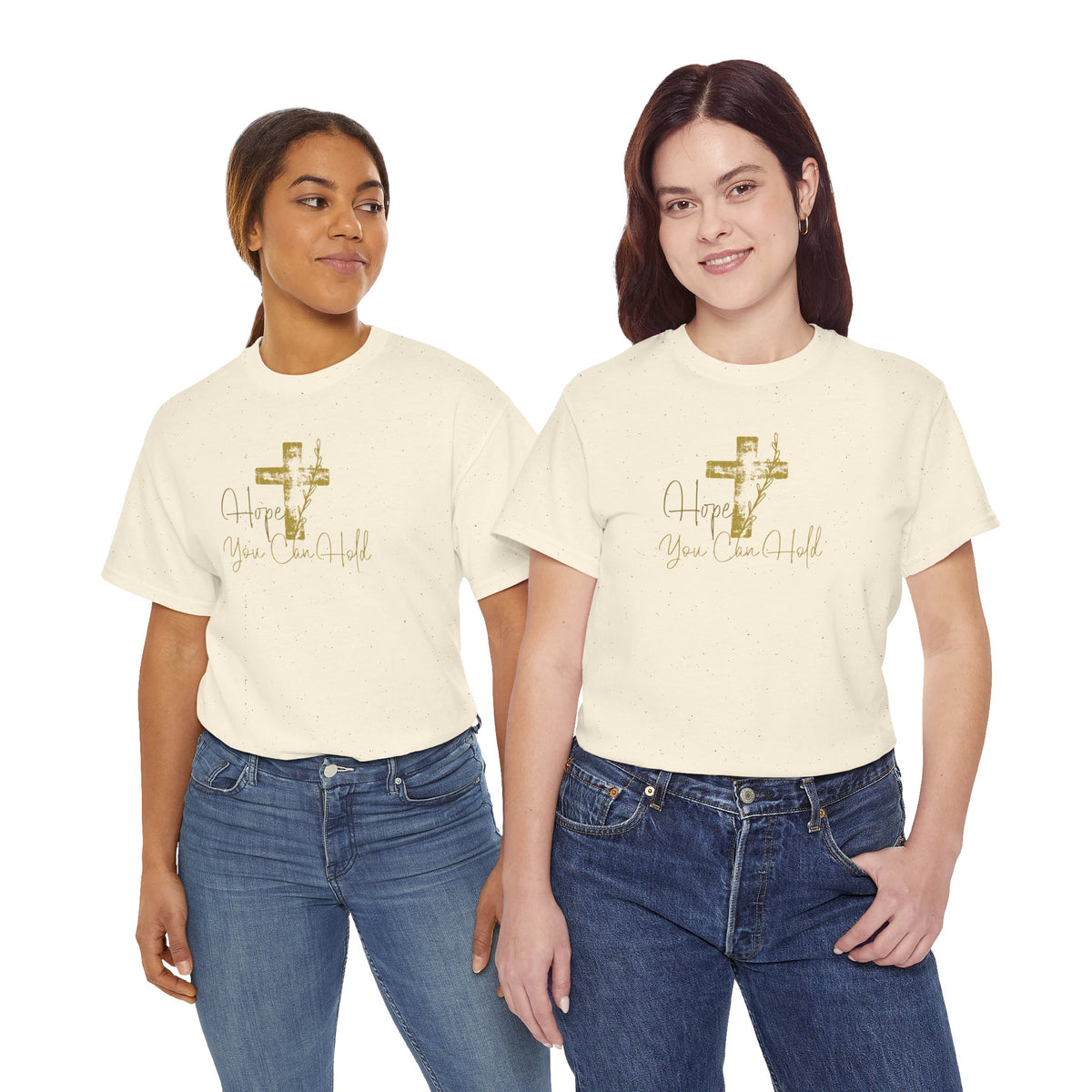Christian T-Shirt - 'Hope You Can Hold' Gold Cross Tee