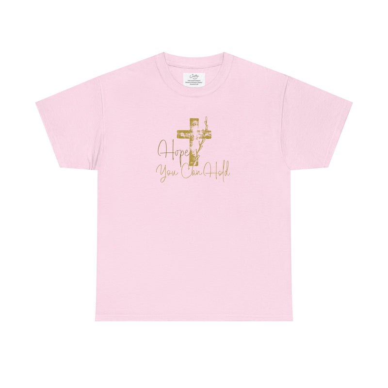 Christian T-Shirt - 'Hope You Can Hold' Gold Cross Tee