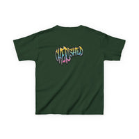 Kids 'Child of Light' Graphic Tee — Colorful Hand-Lettered 'Cherished' Back Design