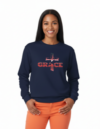 Grace Cross Sweatshirt — Christian Faith Graphic Crewneck