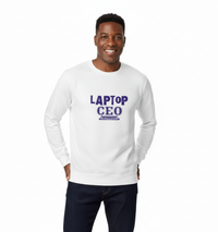 Laptop CEO Sweatshirt — 'Be Your Own Boss' Garment-Dyed Crewneck