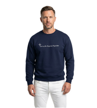 Faith Cross Sweatshirt — "Love is the Original Algorithm" Christian Crewneck