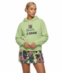 He Speaks I Code Hoodie - Floral Programmer Sweatshirt