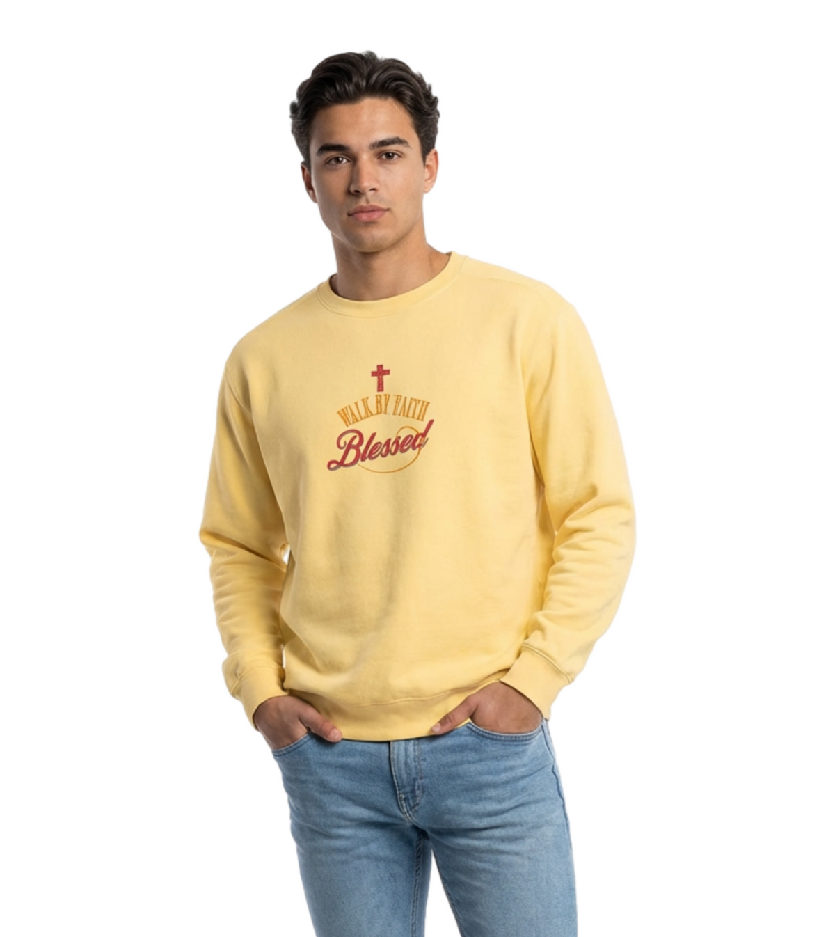 Unisex Blessed Faith Sweatshirt — Christian Cross Pullover