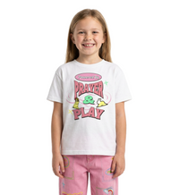 Kids Tee — "Prayer & Play" Cute Christian Shirt (Blessed Back Design)