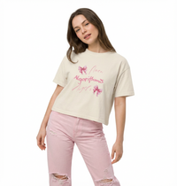 Amen, Algorithms, Angels, Pink Bow Graphic Boxy Tee