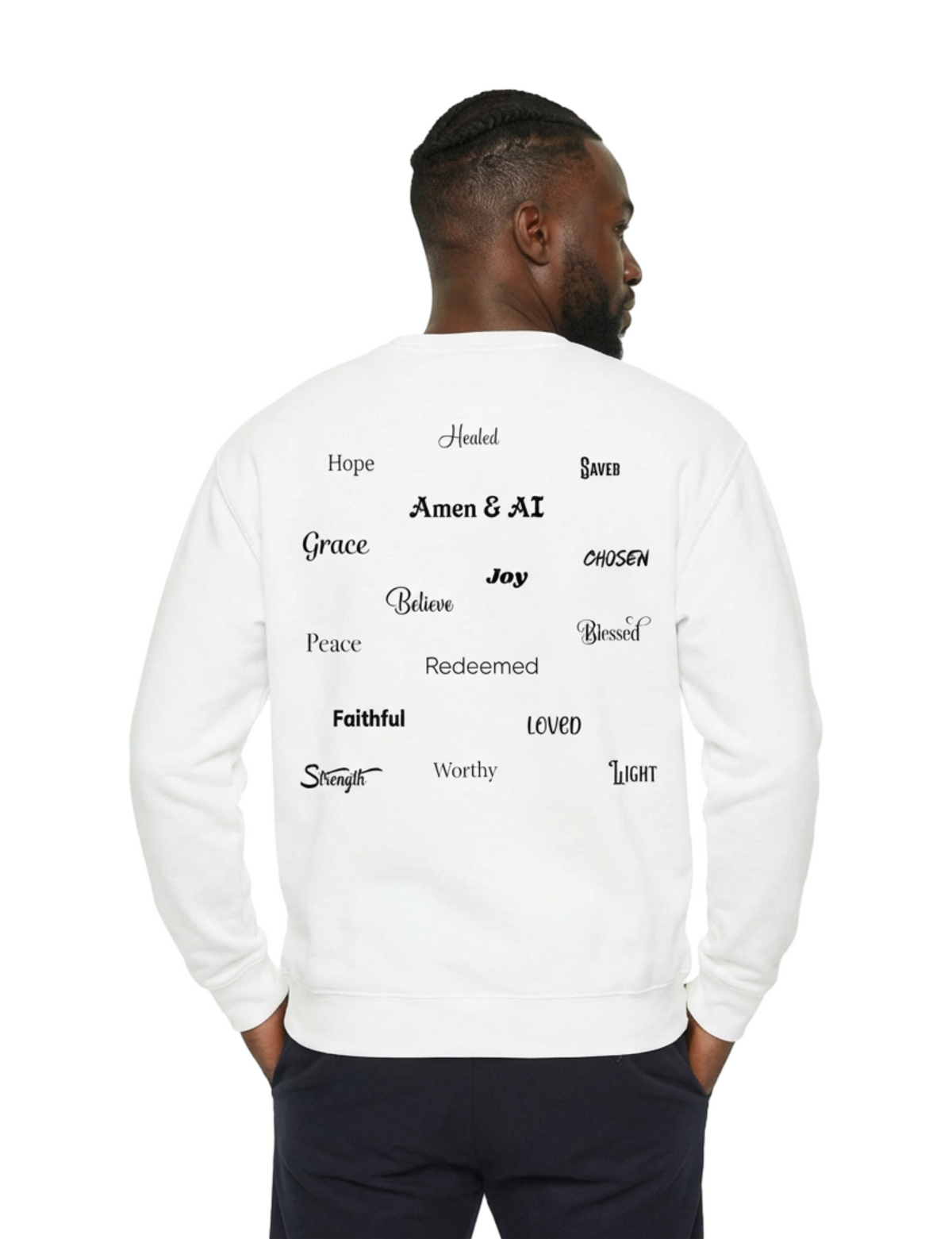Amen & AI Sweatshirt — Faith-Inspired Typography Crewneck