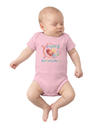 Baby Bodysuit — "Wrapped in Love, Watched by Heaven" Rainbow Heart Infant Onesie