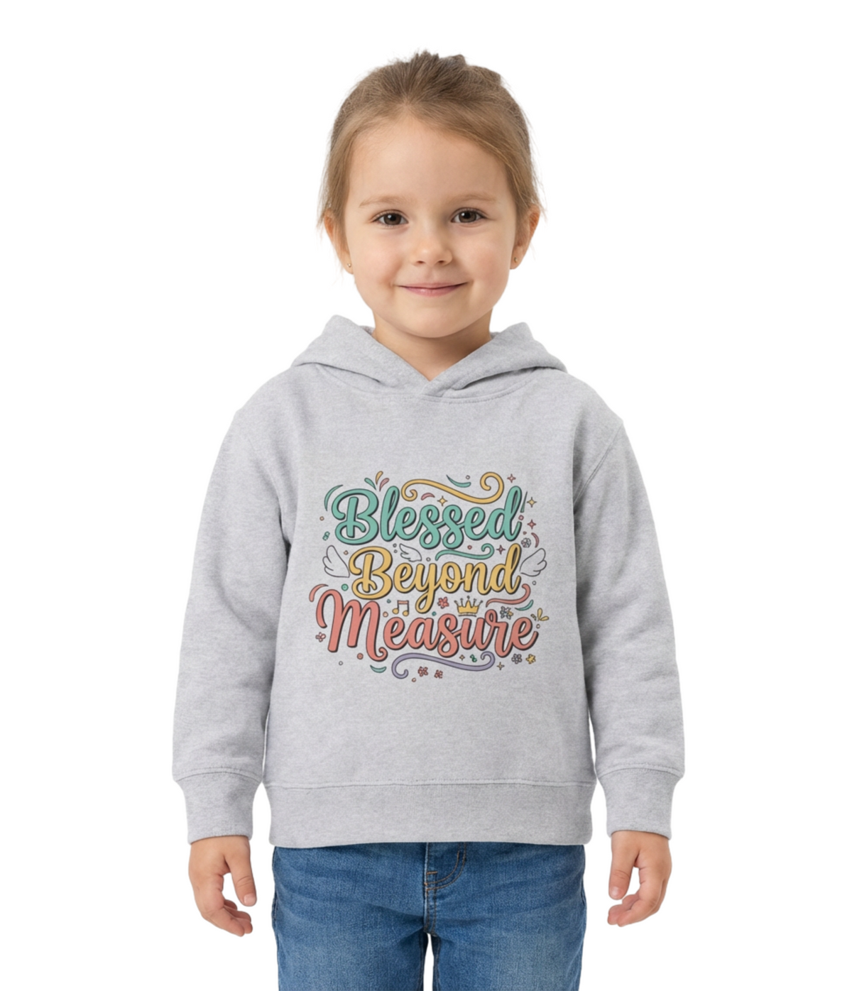 Blessed Beyond Measure Toddler Hoodie – Cute Pastel Faith Pullover for Kids