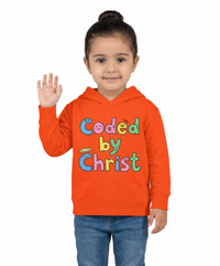 Toddler Hoodie — "Coded by Christ" Colorful Christian Kids Pullover