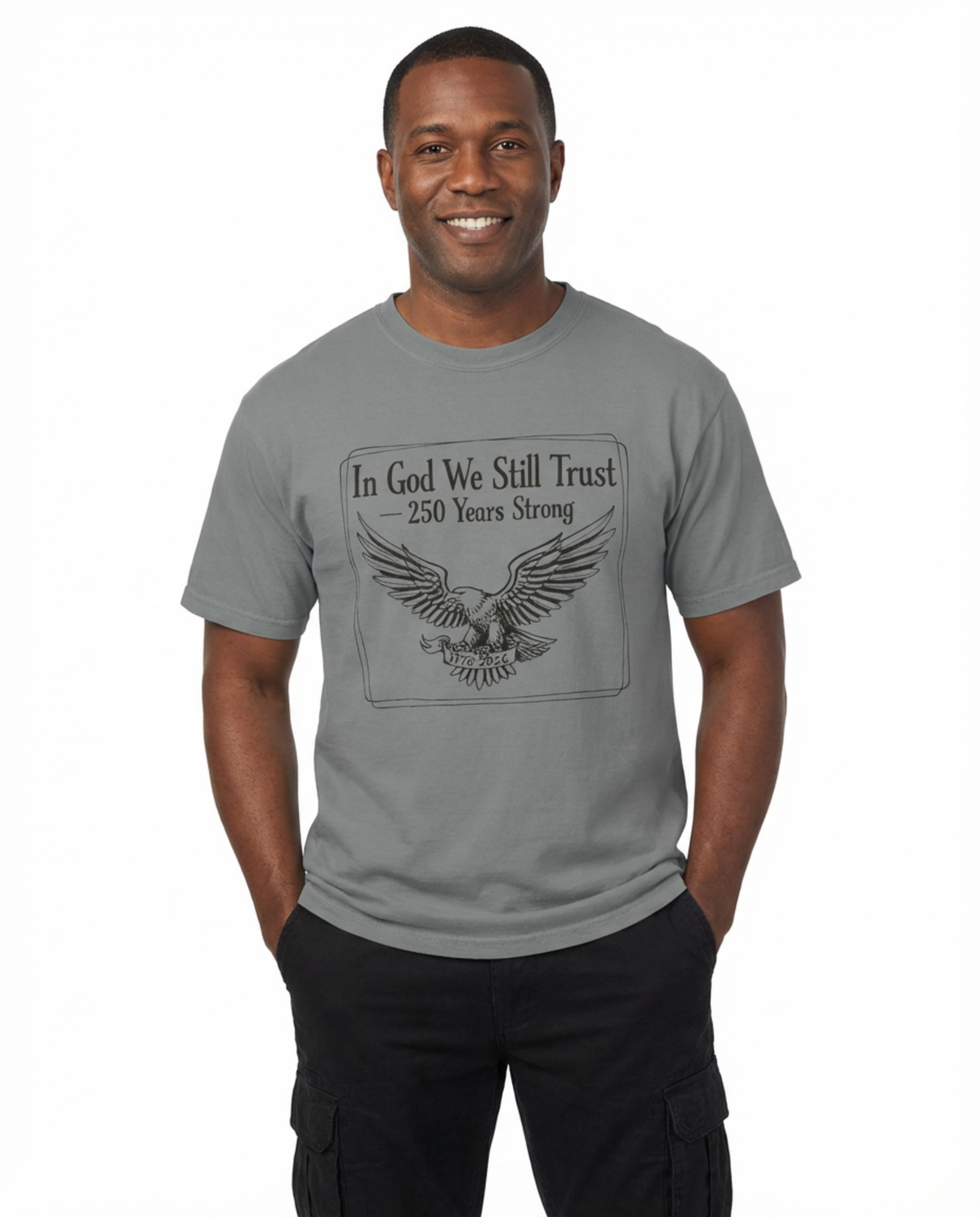 'In God We Still Trust' Eagle T-Shirt — Patriotic 250 Years Graphic Tee
