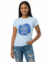Patriotic Floral Tee — "Faith, Freedom, American Legacy" Women's T‑Shirt