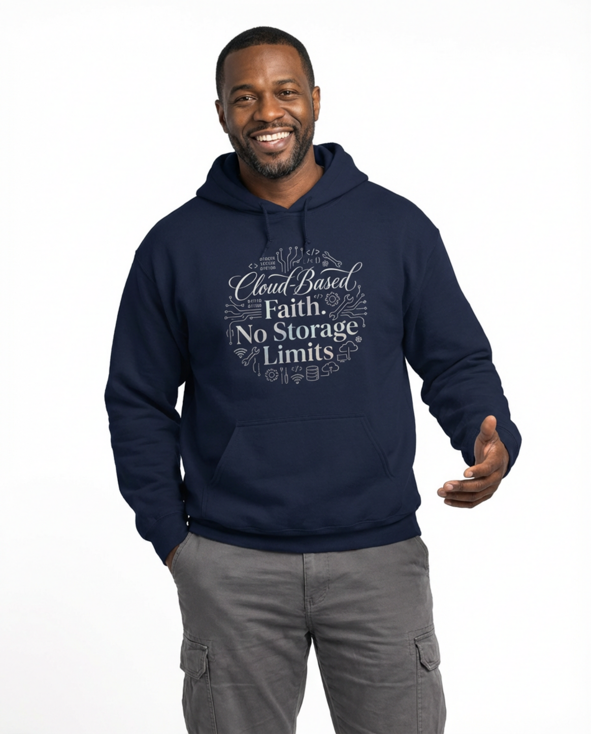 Cloud-Based Faith Hoodie — "No Storage Limits" Spiritual Backup Sweatshirt