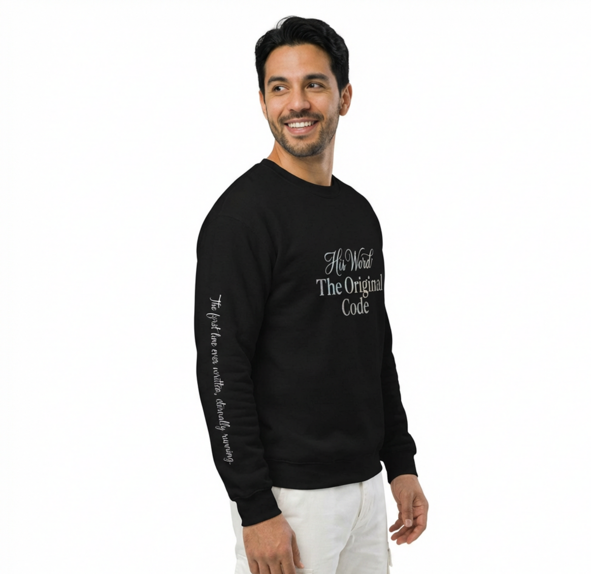 His Word "The Original Code" Crewneck Sweatshirt — Pastel Logo Comfort Pullover