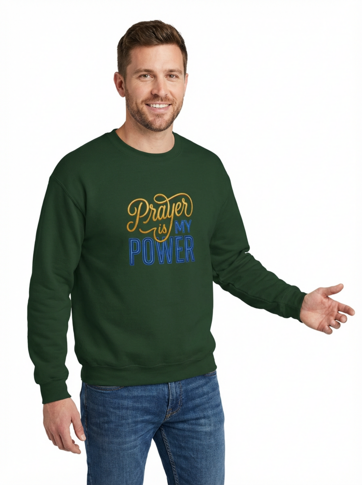 Prayer Is My Power Crewneck Sweatshirt — Inspirational Faith Sweatshirt