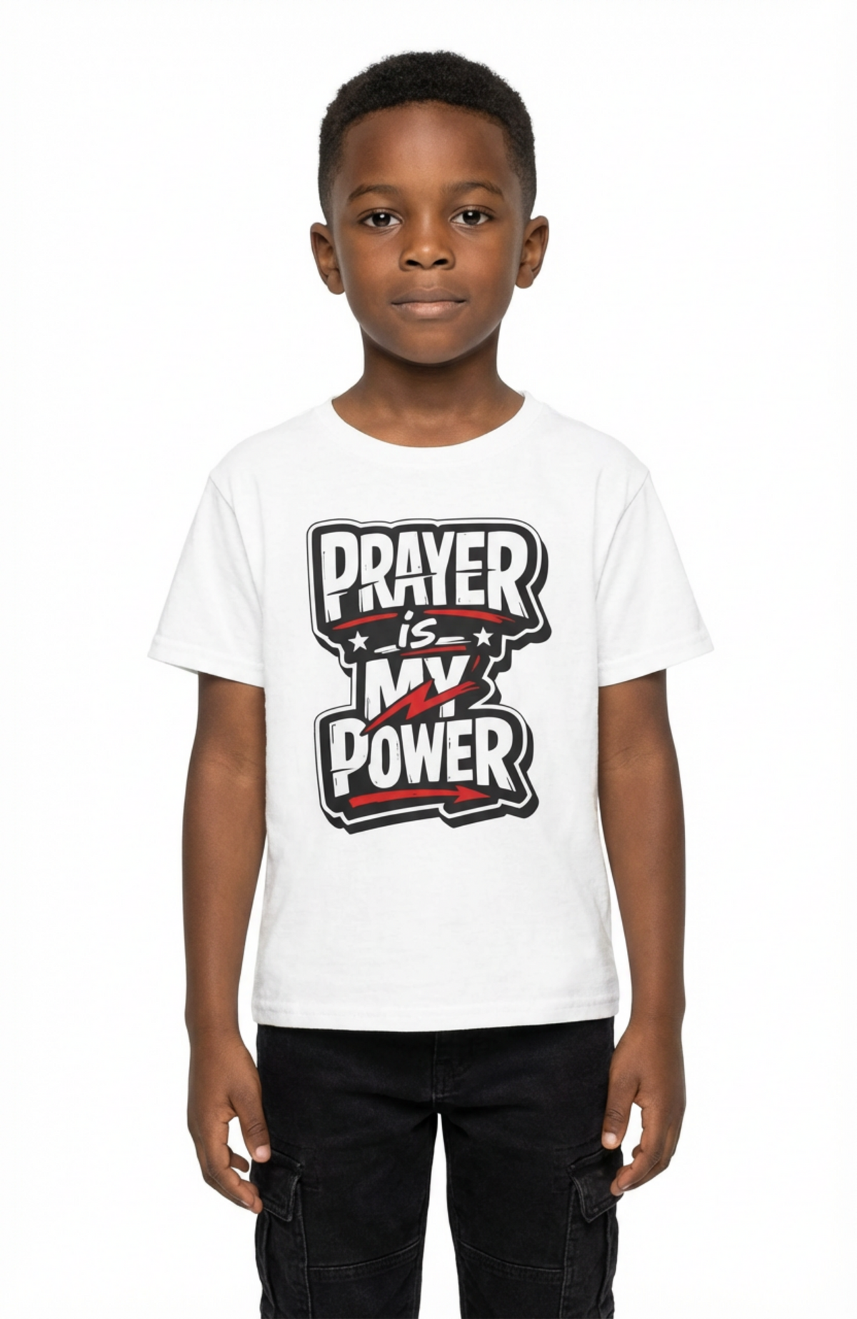 Kids T‑Shirt – “Prayer Is My Power” Bold Faith Tee