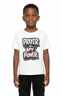 Kids T‑Shirt – “Prayer Is My Power” Bold Faith Tee