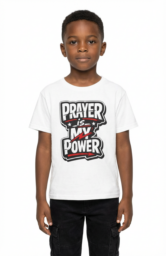 Kids T‑Shirt – “Prayer Is My Power” Bold Faith Tee