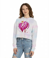 Love Heart Cropped Hoodie — "All I Need Is Love" Women's Valentine Sweatshirt