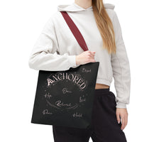 Anchored Inspirational Tote Bag — 'Anchored' Script Design