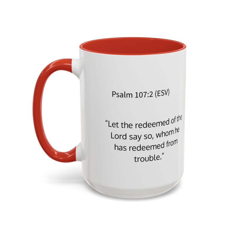Redeemed Cross Accent Coffee Mug — Inspirational Christian Tea Cup (11/15oz)