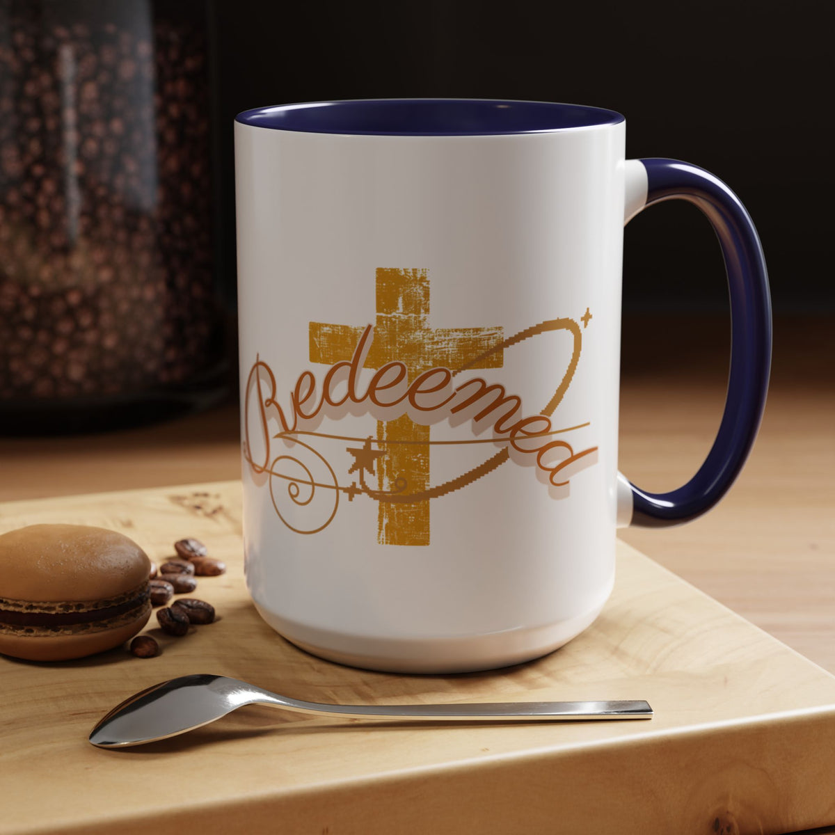 Redeemed Cross Accent Coffee Mug — Inspirational Christian Tea Cup (11/15oz)