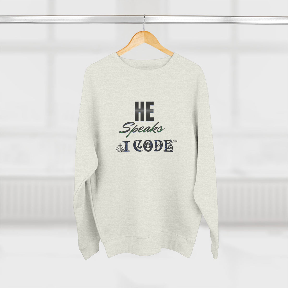 He Speaks I Code Sweatshirt — Programmer Pride Crewneck