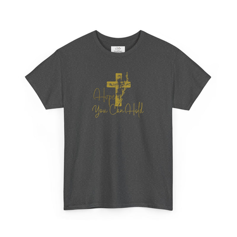 Christian T-Shirt - 'Hope You Can Hold' Gold Cross Tee
