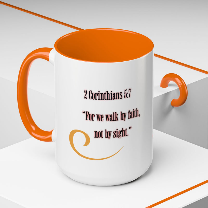 Blessed Coffee Mug — "Walk by Faith" Inspirational Christian Mug