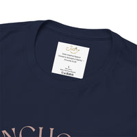 Anchored Faith T-Shirt — "Anchored" Calligraphy with Faith, Hope & Grace